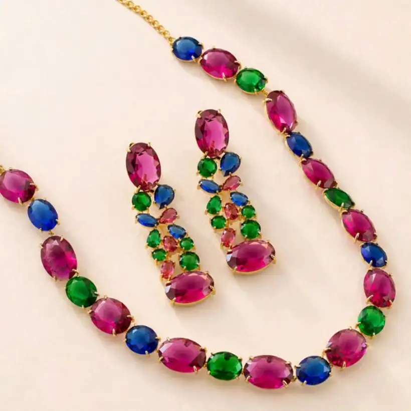 Colar Oval Multicolor