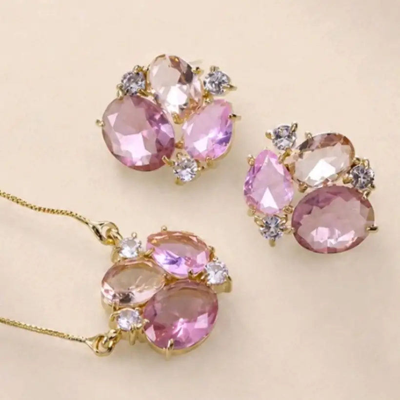 Conjunto Pedras Rosa
